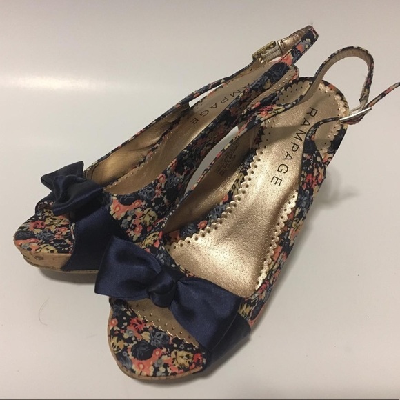 Woman’s Rampage floral open toe heels size 8M, - Picture 6 of 8